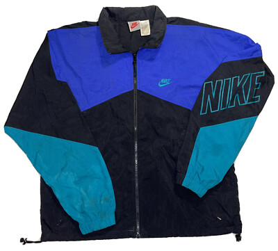 Vintage Nike Grey Tag Windbreaker Grape Purple Teal Black Size M
