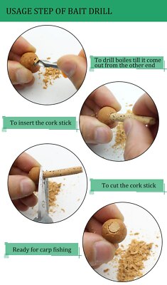 Bait Drill Tool Or Spare Cork Sticks *6mm & 8mm Available NEW Carp Fishing