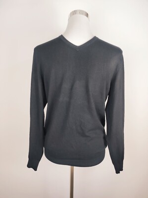 Zara Herren Pullover V-Ausschnitt S Elegant Schwarz Basic