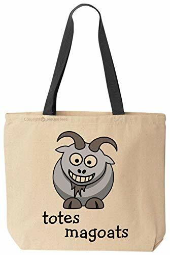 totes magoats Funny Tote Canvas Bag Black Handle Reusable