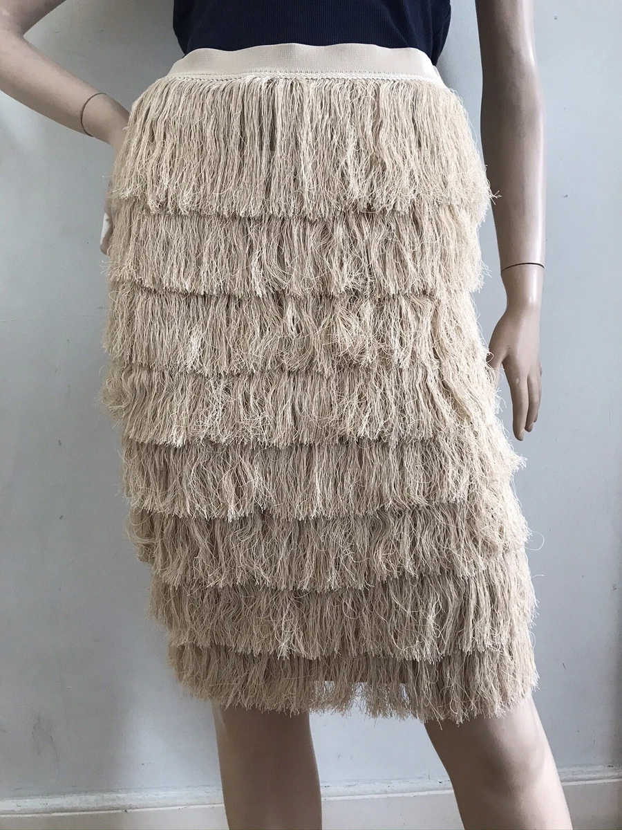 H M TREND RARE FRINGE FLAPPER ART DECO 20s PENCIL SKIRT UK 6 US 2