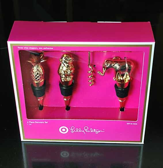 Lilly Pulitzer 4 piece GOLD zoo animals BARWARE Set  .  LIMITED EDITION