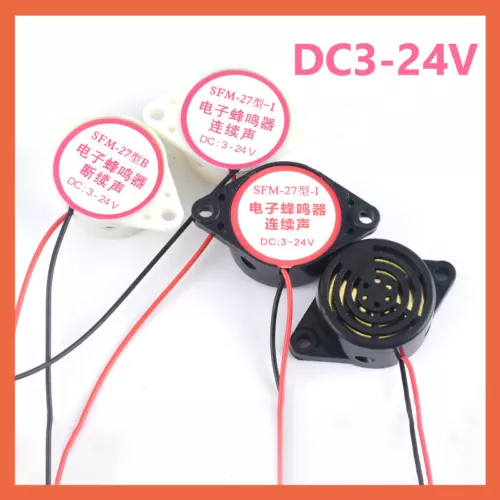 Piezo Buzzer Summer DC 3-24V Dauerton Signalgeber Piepser Alarm Aktiv Schwarz