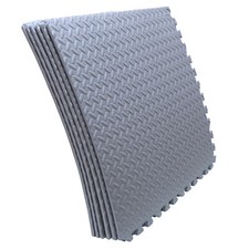 EVA Foam Exercise Floor Mat Gym Flooring Fitness Yoga Workout 6 Tiles 24"x24" Gr