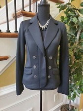 New New York  Company NY C Stretch Womens Blazer Size 4 Black Three Snap Button