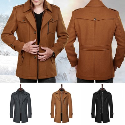 Herren-Winterjacke Aus Winddichtem Fleece Mit Klassischem