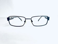 Vtg Tourneau Black Metal Rectangular Glasses Tortoise Temple T084 52 17 140