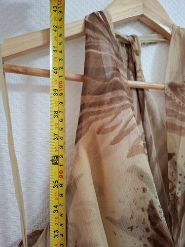 Ralph Lauren Black Label Silk Chiffon GILDA Dress 10 Brown Beige Camel - Picture 8 of 23