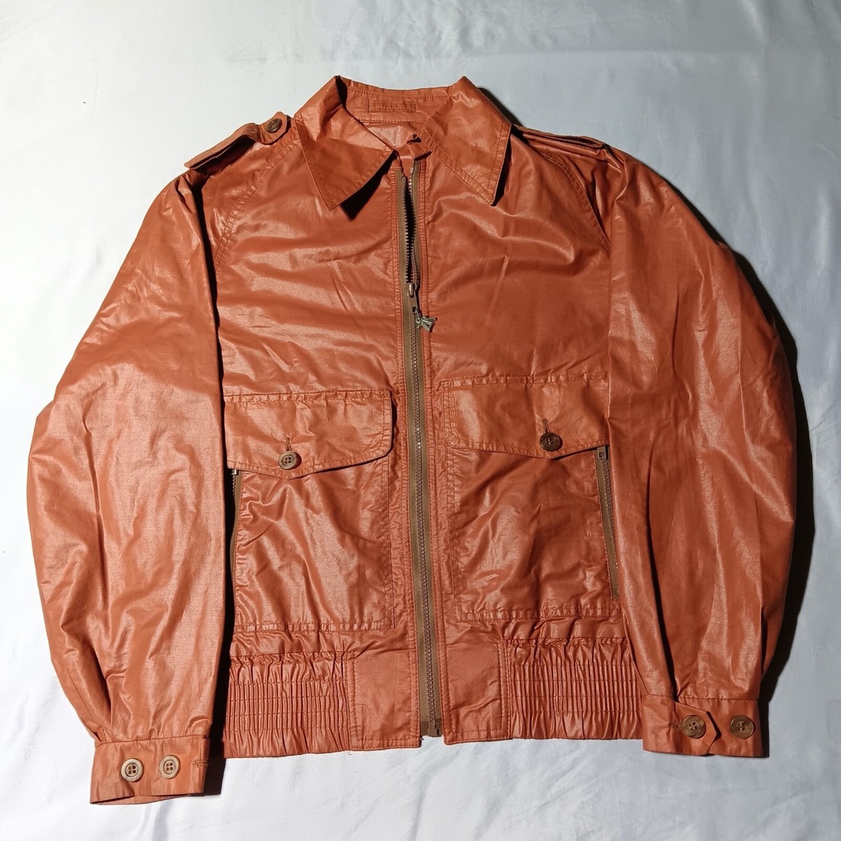 Vintage 1970s 1980s Zero King Faux Leather Zip Up Jacket, Brown