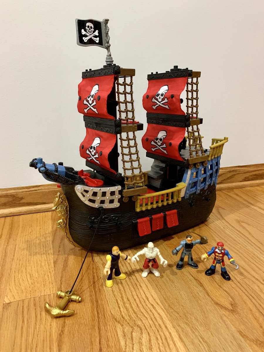 Imaginext Pirate Ship and Four Figures | eBay