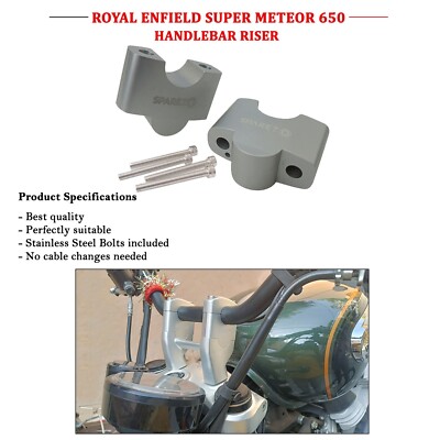 Für Royal Enfield Super Meteor 650 Aluminium-Lenkererhöhung 35 mm Silber