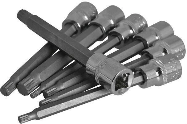 US PRO Extra Long Spline Bit Socket Set 3/8" Dr 12 Point Triple Square M Splines - Image 3 of 4