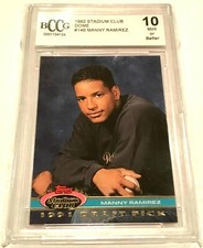 Manny Ramirez RC 1992 Stadium Club Dome Rookie#145 Graded BccG10! Indians RC-VE2