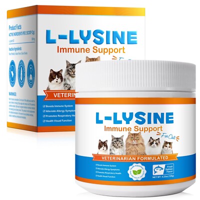 Lysine for Cats - L-Lysine Powder for Cats - Immune Support for Cats Sneezing