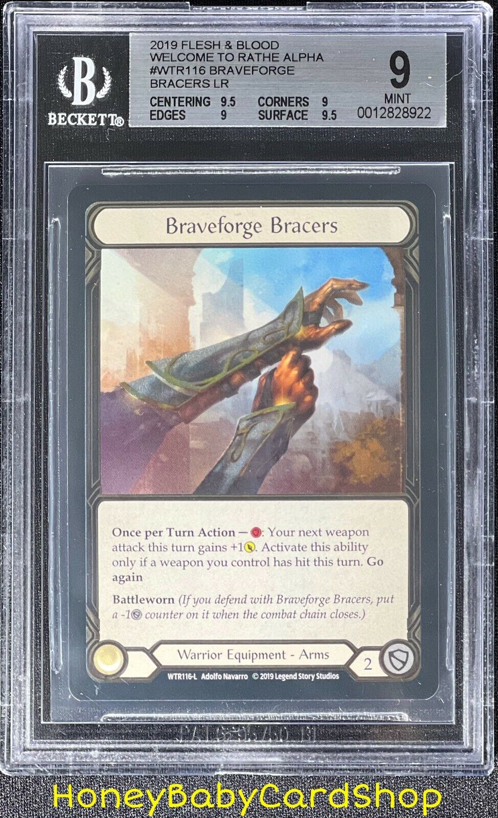 Flesh and Blood Welcome to Rathe 2019 Braveforge Bracers (Cold Foil) BGS  9.0Q++