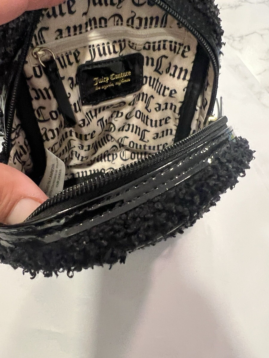 Juicy Couture BACKPACK Black Fuzzy Mini Sherpa Logo Zipper  display picture 2