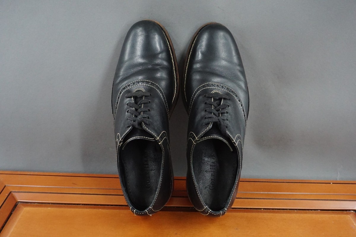 Cole Haan Colton Saddle Shoes Mens 10 Black Leather Lace Up  display picture 1