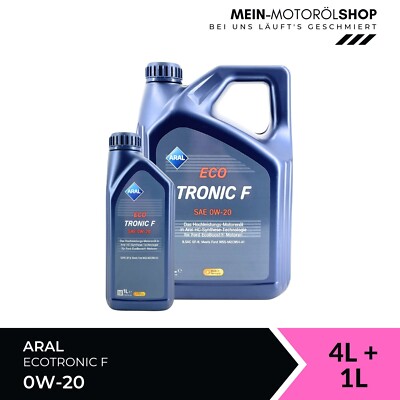 Aral EcoTronic F 0W-20 GF-6 FORD Motoröl 4+1 Liter = 5 Liter