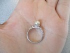 10K White Gold Pearl Solitaire Hammered Ring Size 6.5 R22 — photo 4