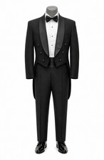 Quality Black Tailcoat 6 Button Front Shawl Lapels - Formal Ready Size 43S