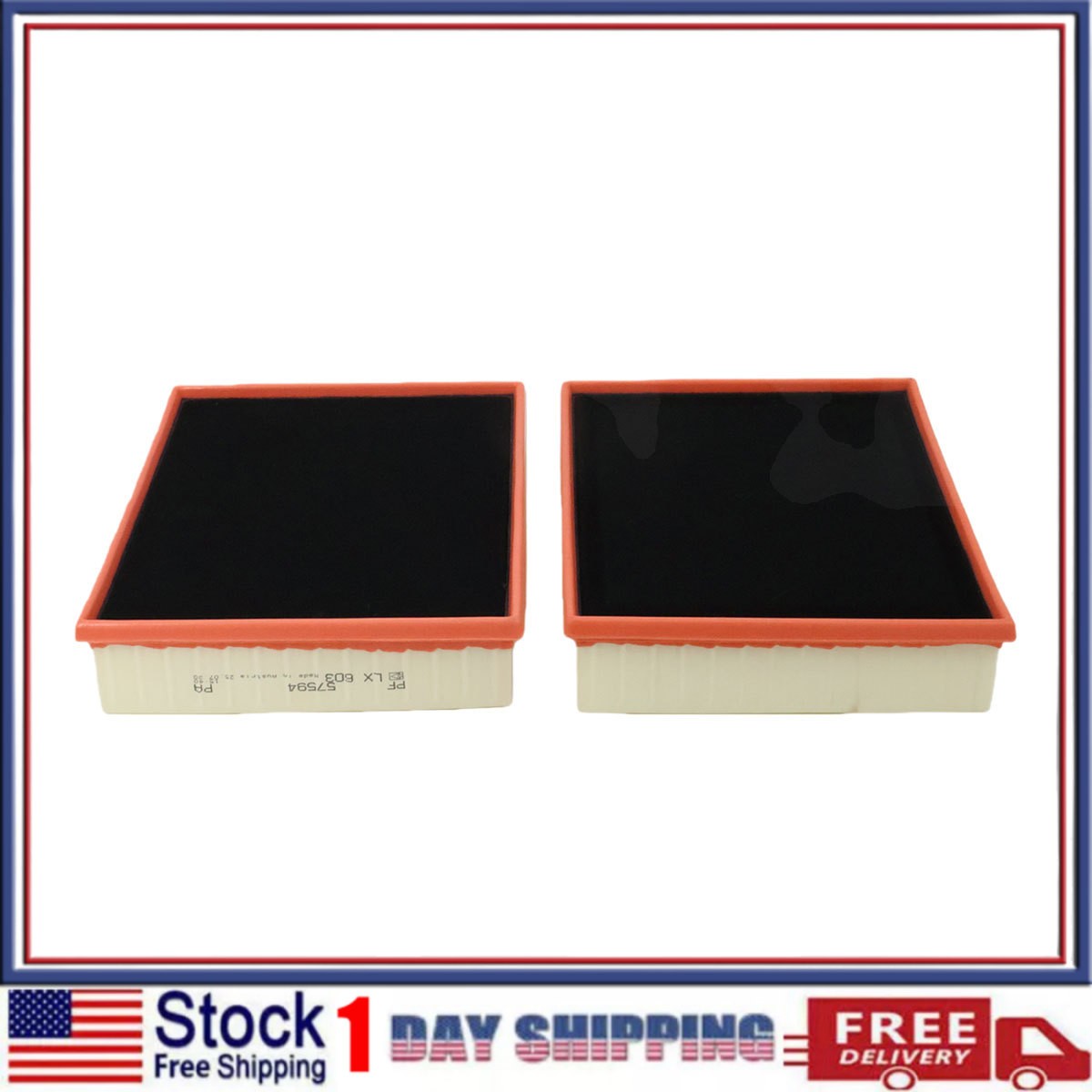 2pcs Air Filter For 1998-2002 Rolls Royce Silver Seraph Models