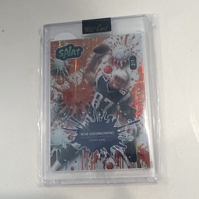 2025 Wild Card SPLAT 5/7 ROB GRONKOWSKI RED & WHITE SHIM - NEW ENGLAND PATRIOTS