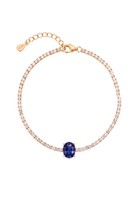 Latelita Garbo Oval Edelstein Tennisarmband Saphir Gold Blau 925 Silber