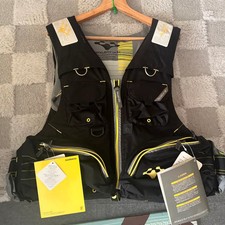 Nexusbrad VE-555C Gilet da Pesca Galleggiante Lavabile LL Nero Giallo Multitasche Fs