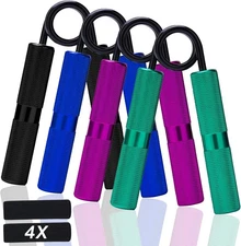 Grip Strength Trainer 4 Pack,50Lb-200Lb Metal Hand Grip Strengthener Set,Non-Sli