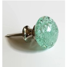 Cabinet Knobs Mint Green Turquoise Bubble Gla...