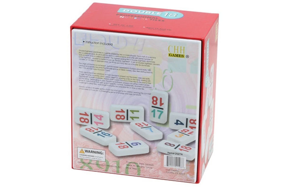 Dominoes double 18 Professional Color Number White Tile for Large Groups - Image 3 of 4