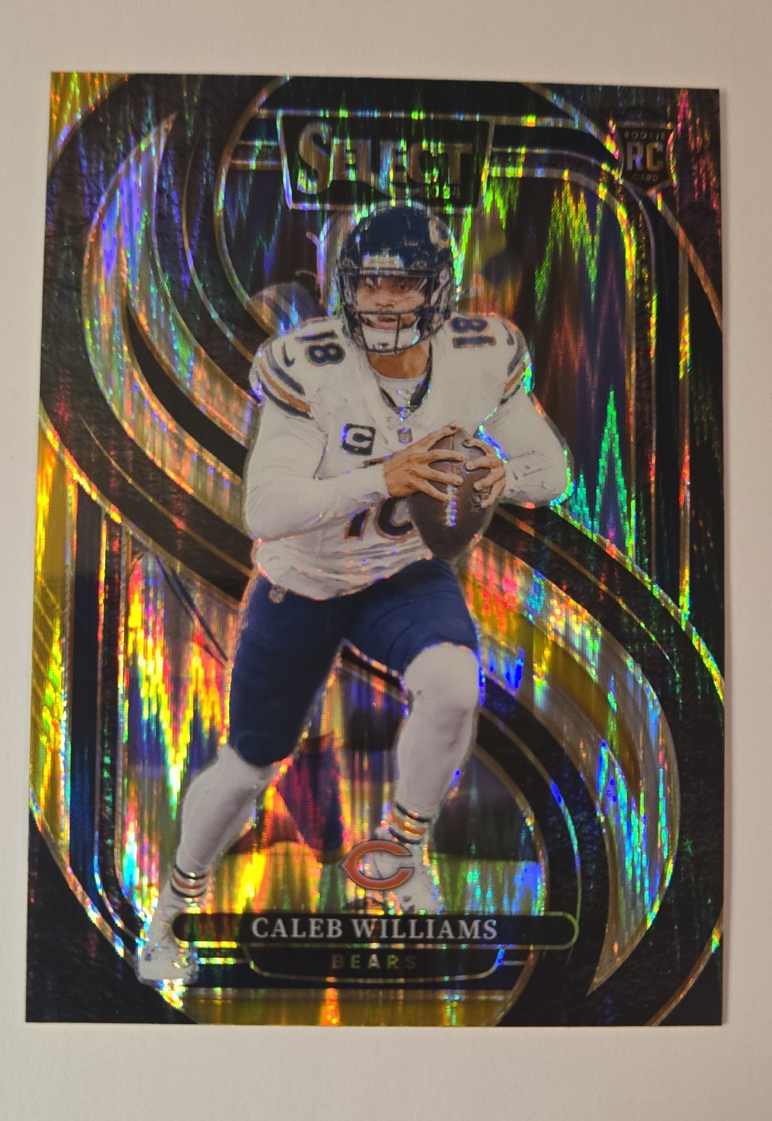 2024 Panini Select - Premier Level Caleb Williams #114 Black & Gold Shock Prizm