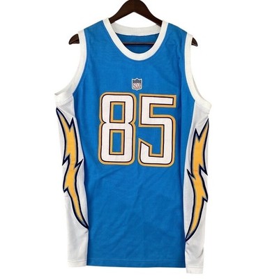 NFL Antonio Gates Mens LARGE San Diego Chargers Tank Top Jersey Powder Blue