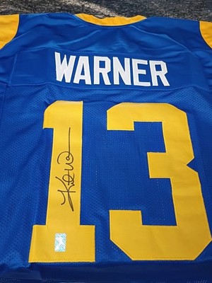 Kurt Warner Autographed Blue/Yellow Pro Jersey w/SB MVP Authentic Certified