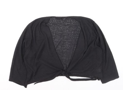 Tigi Damen-Cardigan schwarz Übergröße 18 vorne offen zum Binden