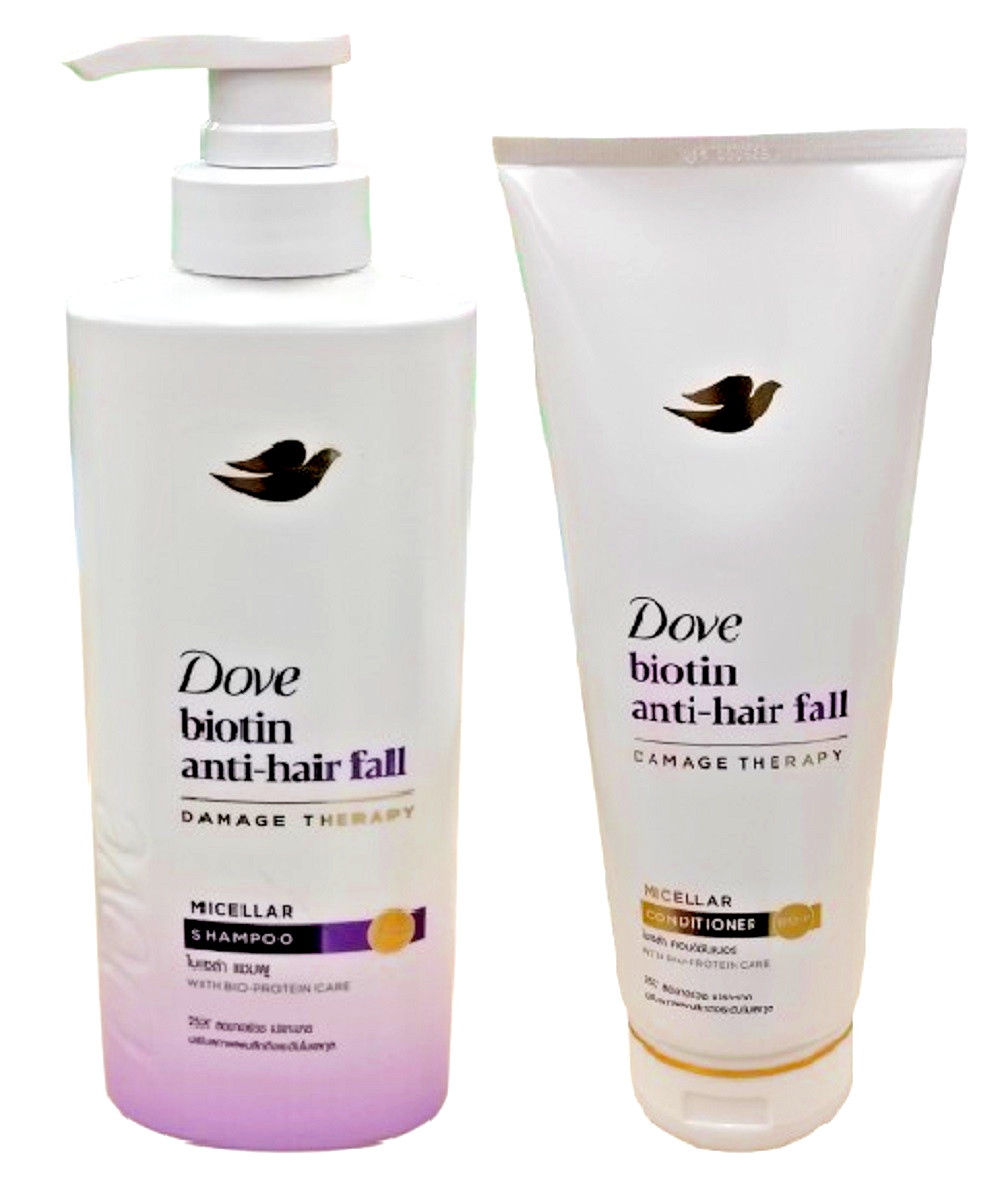 Champú Micelar Anticaída Dove Biotin 360 ml + Acondicionador 330 ml Caída del Cabello