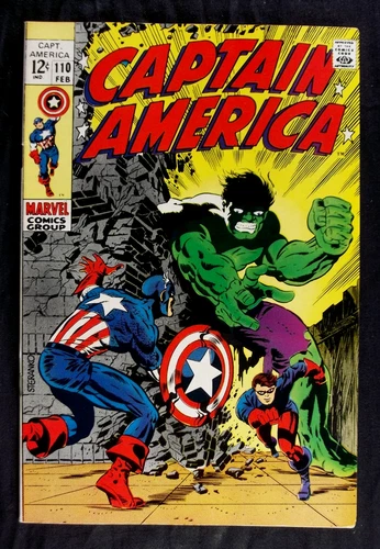 Captain America #110 VF 7.5 Hulk, 1st Madame Hydra Vintage Marvel comics 1969