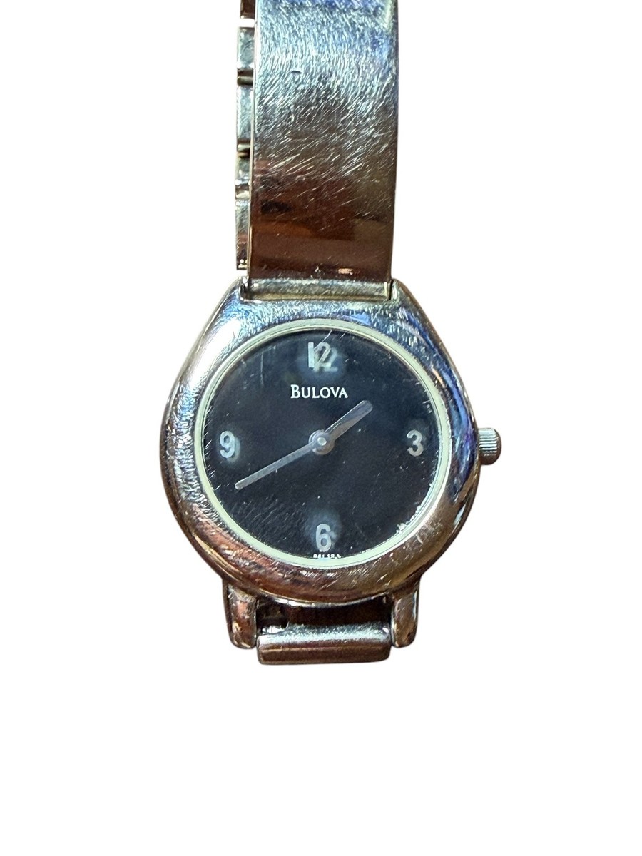 Bulova Silver-Tone Women\'s Bracelet Watch with Black Dial Bulova Silver Tone Women main image 4