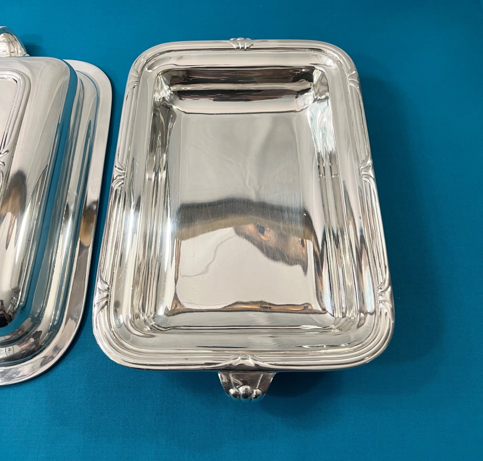 RARE ERCUIS Rectangular Vegetable Model BEAUTIFUL Silver Metal Serving Flat