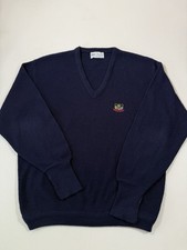 Vintage Pebble Beach Golf Links Sweater Mens Large Navy Blue Pickering V-Neck