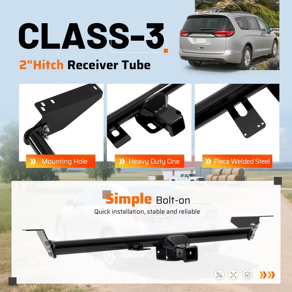 Class 3 Trailer Hitch Receiver For Chrysler Grand Caravan Pacifica Voyager 17-25 - Image 4 of 4