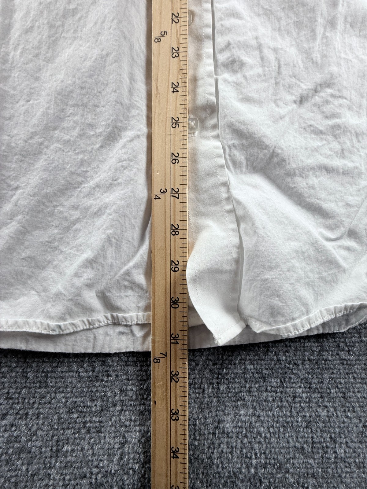 Cinch Cotton Button-Down Large White Solid Long S… - image 7