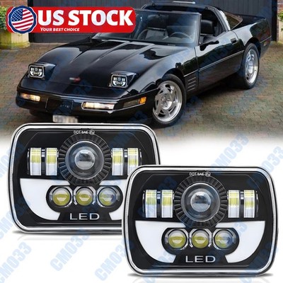 2PC 130W 7x6'' Led High/Low Beam Headlights Headlamp for Chevy Chevette 1979-1987