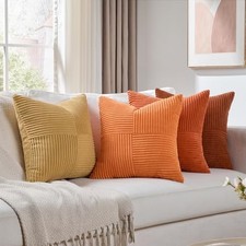 Set of 4 Boho Decorative Throw Pillow Covers 18x18 18" x 18" Pack of 4 Fall