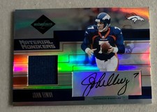 2005 LEAF LIMITED MATERIAL MONIKERS #MM16 JOHN ELWAY JERSEY AUTO #’D 49/50