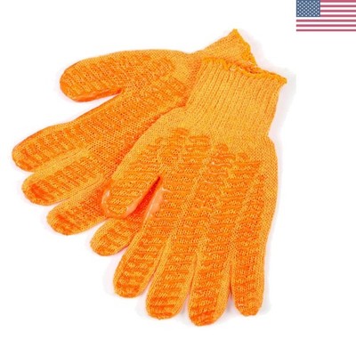 9675MM Honey Grip Cotton/Polyester 7 Gauge Honeycomb Gloves with Blue Hemmed ...