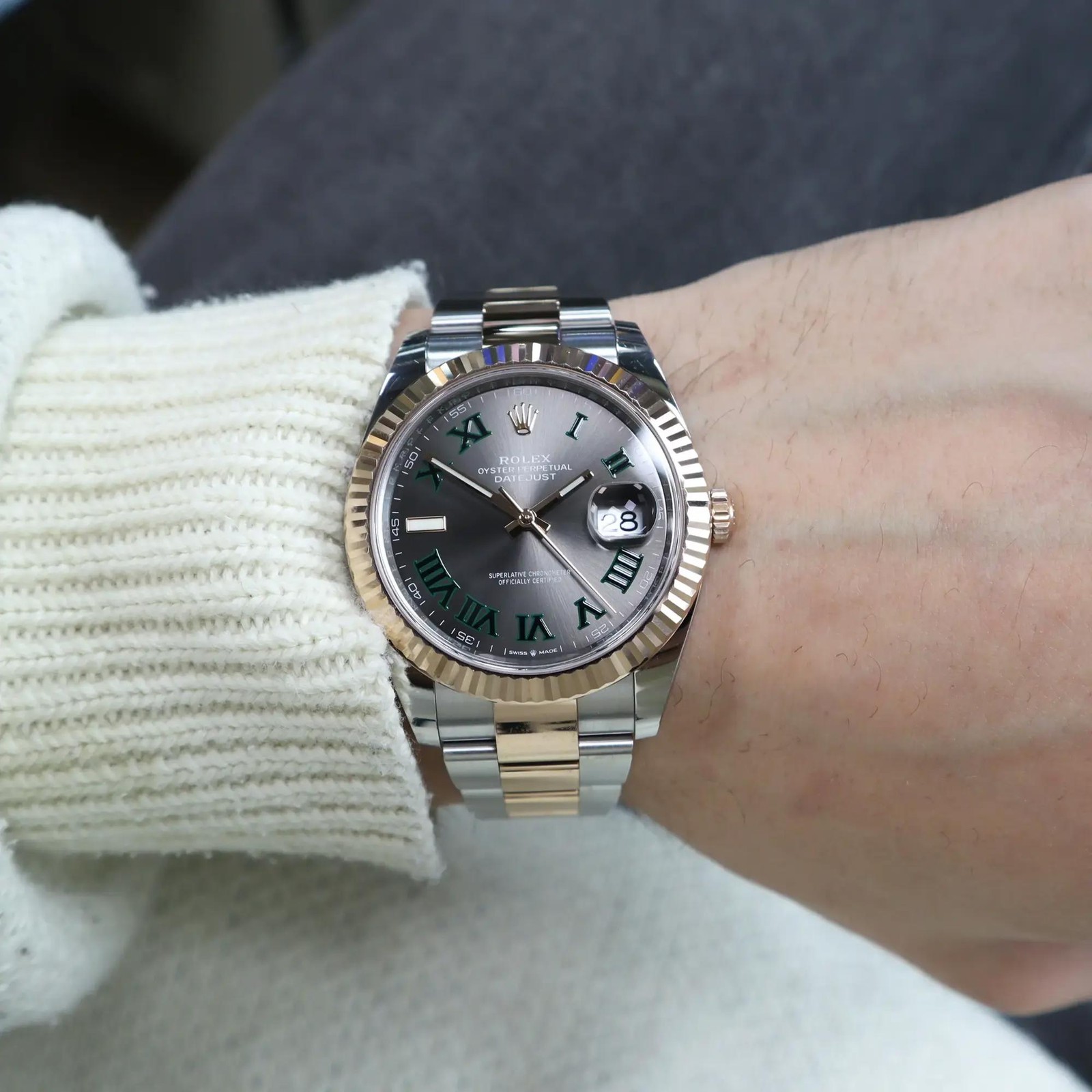 2020s Mint Rolex 126331 Datejust 41 Wimbledon 18K Rose Gold Steel Oyster Watch image 2