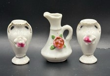 Vintage Mini Porcelain Vases Occupied Japan Japan Floral Dollhouse Display