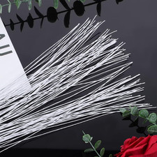 100 Pcs Floral Wire, 26 Gauge White Florist Wire - 14 Inch for Crafts, Bouque...