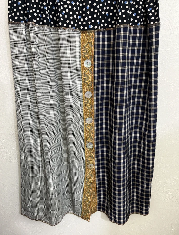 Maxi Falda Nothing Matches Talla 2 (M/L) Patchwork Cuadros Lunares Cintura Elástica Foto 4 de 4